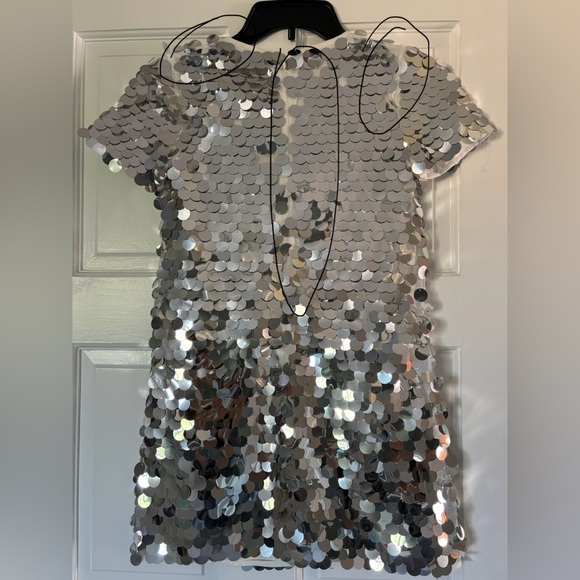 NWT BARDOT JUNIOR Sumaya Mini Sequin Dress (Girl 10) Silver - Picture 7 of 16